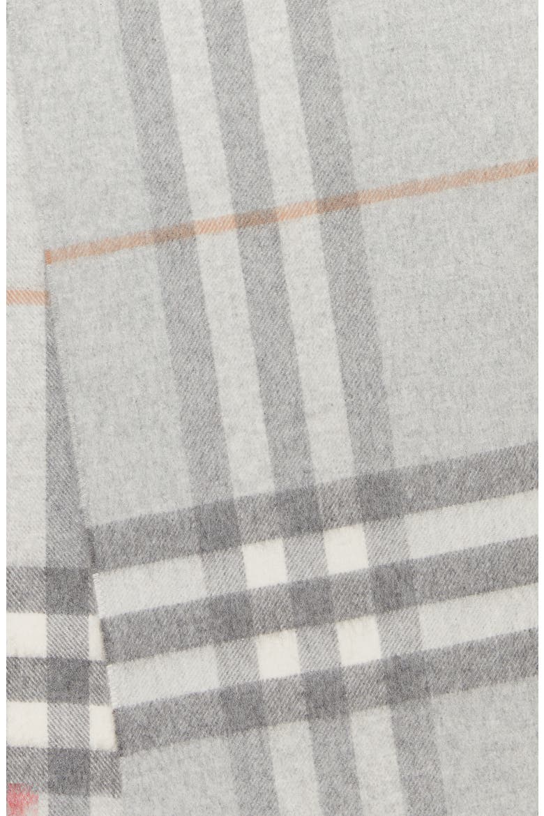 Giant Icon Check Cashmere Scarf, Alternate, color, LIGHT GREY