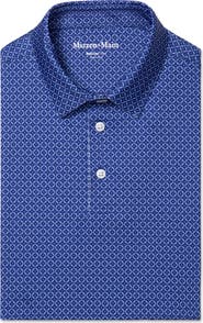 Mizzen+Main Versa Trim Fit Cobalt Diagonal Dot Polo