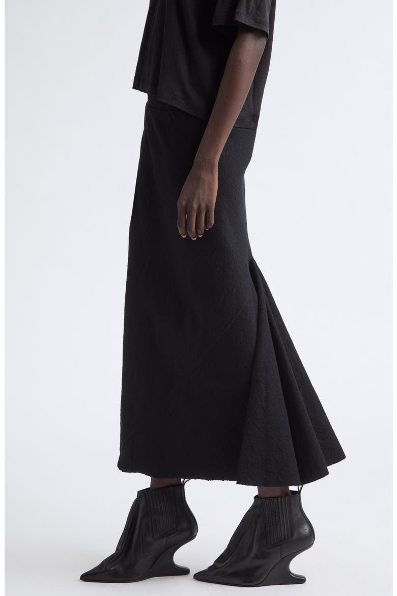 Bias Cut Cotton & Wool Skirt, Alternate, color, BLACK