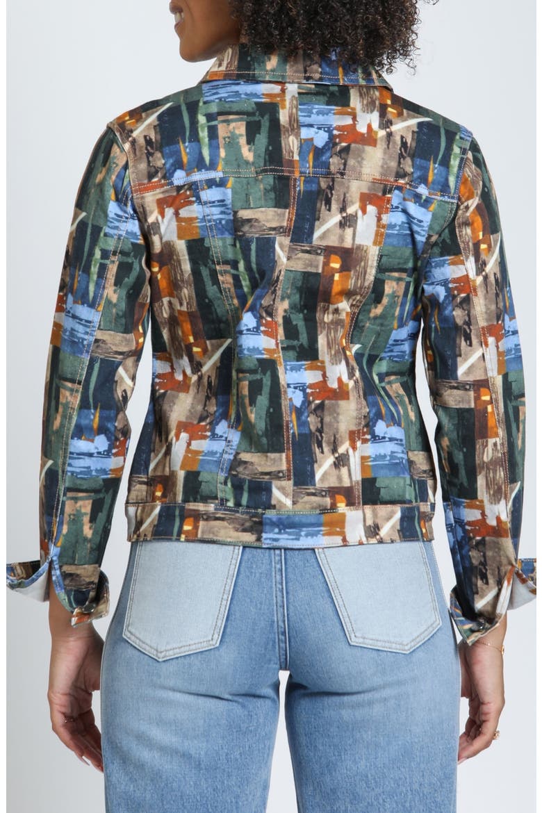 Printed Denim Jacket, Alternate, color, MIDNIGHT/COPPER MOSAIC