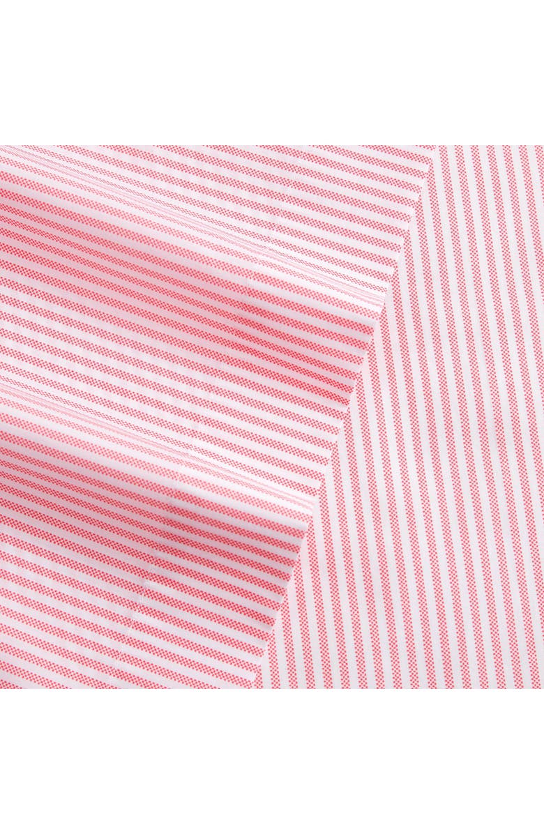 POPPY AND FRITZ Oxford Stripe 200 Thread Count Cotton Percale Sheet Set, Alternate, color, Pink/ White