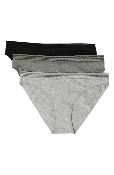 Jack 3-Pack Lace Trim Cotton Blend Bikini Panties