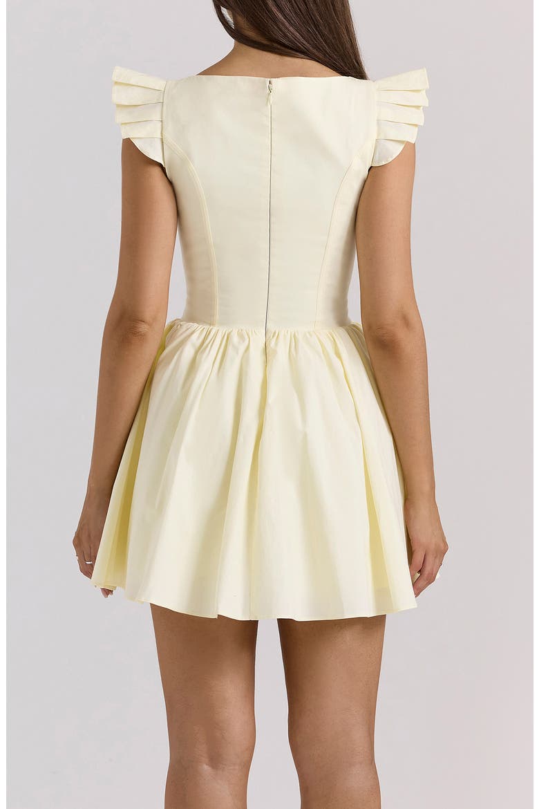 Sisi Embroidered Stretch Cotton Minidress, Alternate, color, LEMON ICING