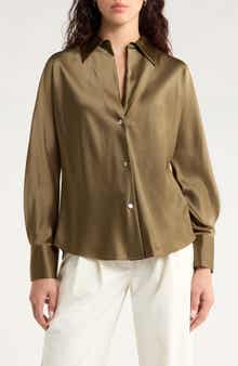 Vince Silk Button-Up Shirt
