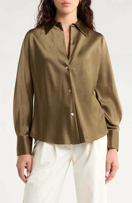 Vince Silk Button-Up Shirt