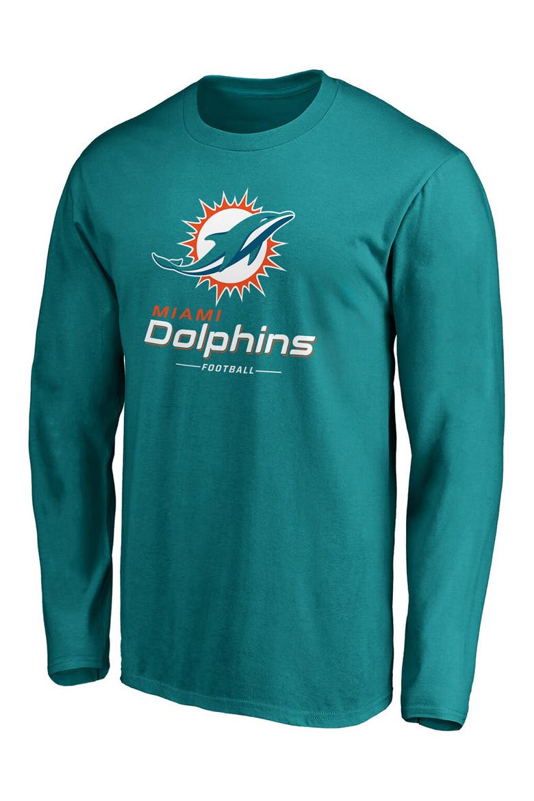Men's Fanatics Branded Aqua Miami Dolphins Team Lockup Long Sleeve T-Shirt, Main, color, AQUA