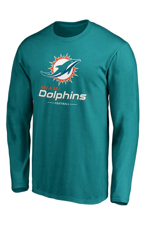Men's Fanatics Branded Aqua Miami Dolphins Team Lockup Long Sleeve T-Shirt