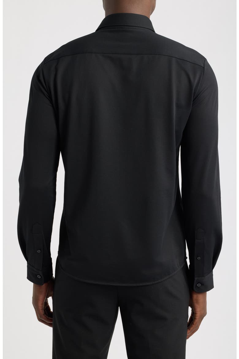 Roan Slim Fit Performance Button-Up Shirt, Alternate, color, BLACK