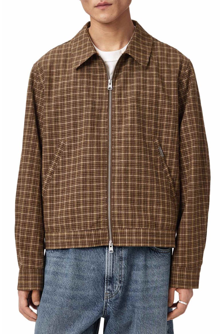 Lakeshaw Plaid Jacket, Main, color, MORASS BROWN