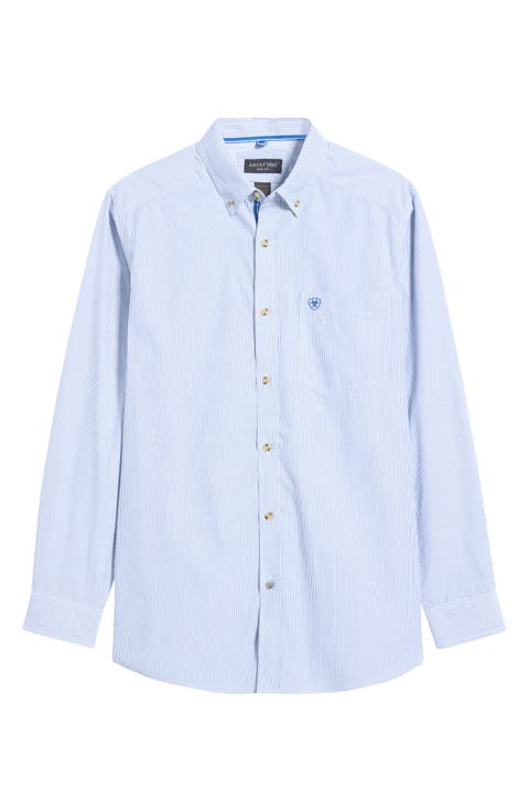 Pro Series Dayne Mini Stripe Performance Button Up Shirt