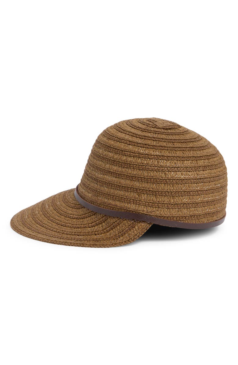 Vince Camuto Straw Visor Hat, Alternate, color, Brown