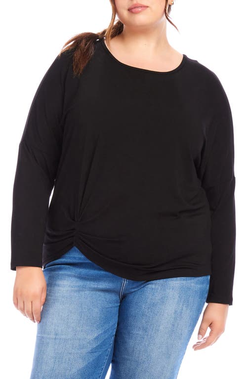 Karen Kane Pick Up Twisted Hem Top In Black