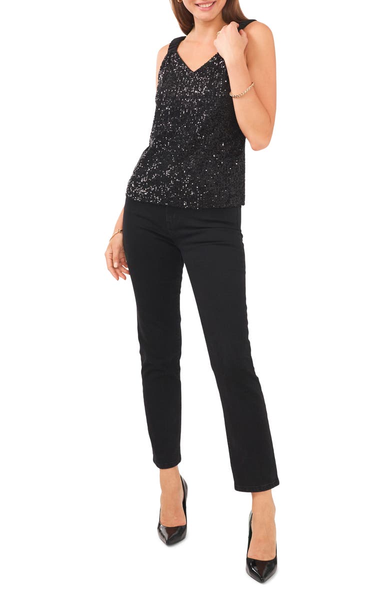 Vince Camuto Sequin Satin Strap Tank, Alternate, color, 