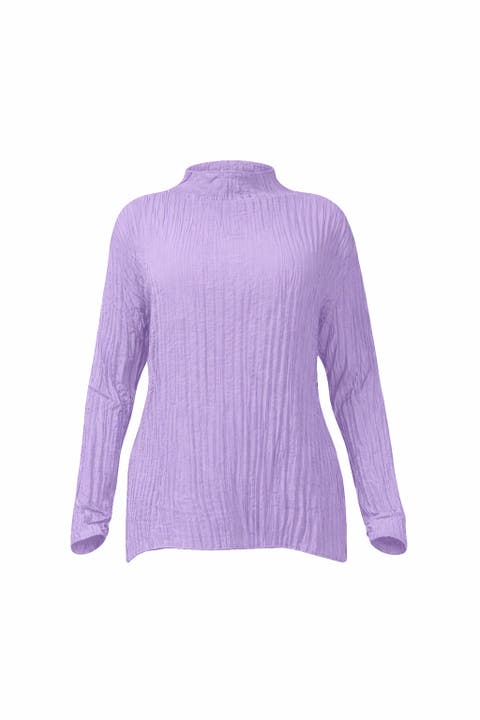 Esme Pleated Funnel Neck Top