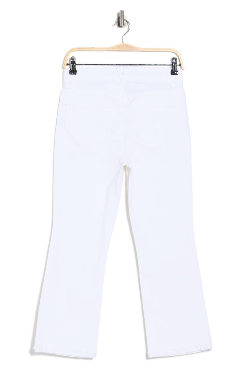 Democracy Scallop Hem Crop Flare Jeans, Alternate, color, Optic White
