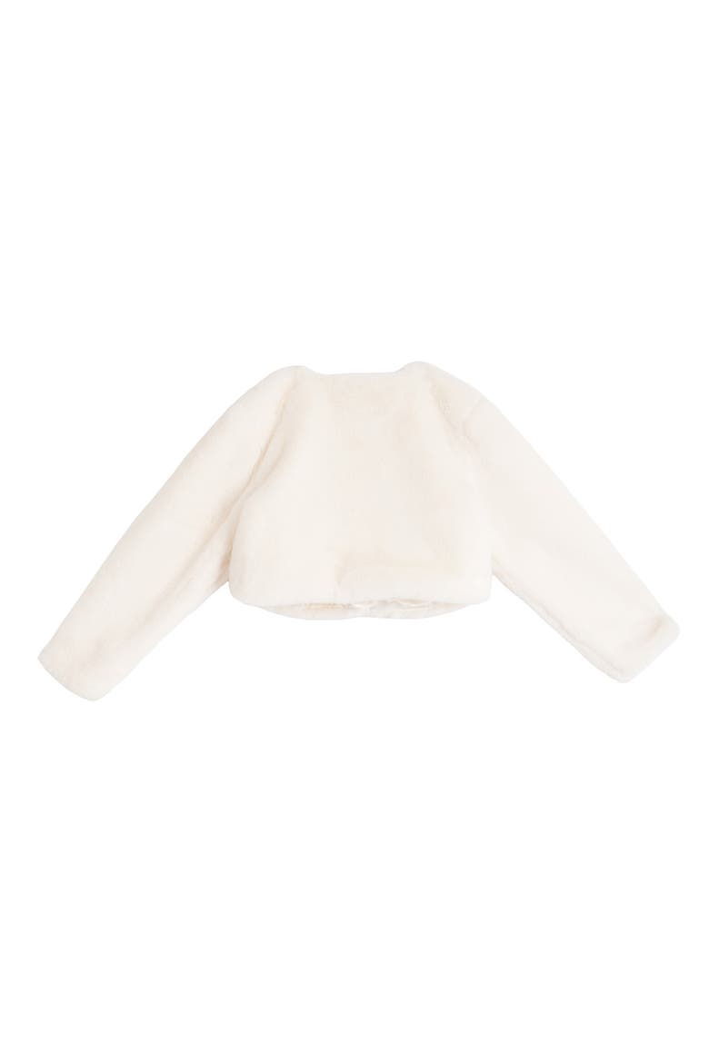 Kids' Faux Fur Bolero, Alternate, color, IVORY