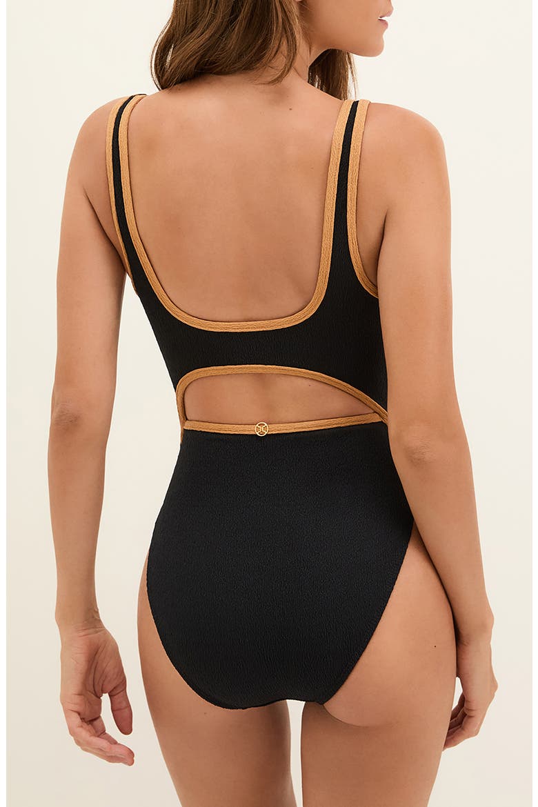 Firenze Lily Kara One-Piece Swimsuit, Alternate, color, BLACK