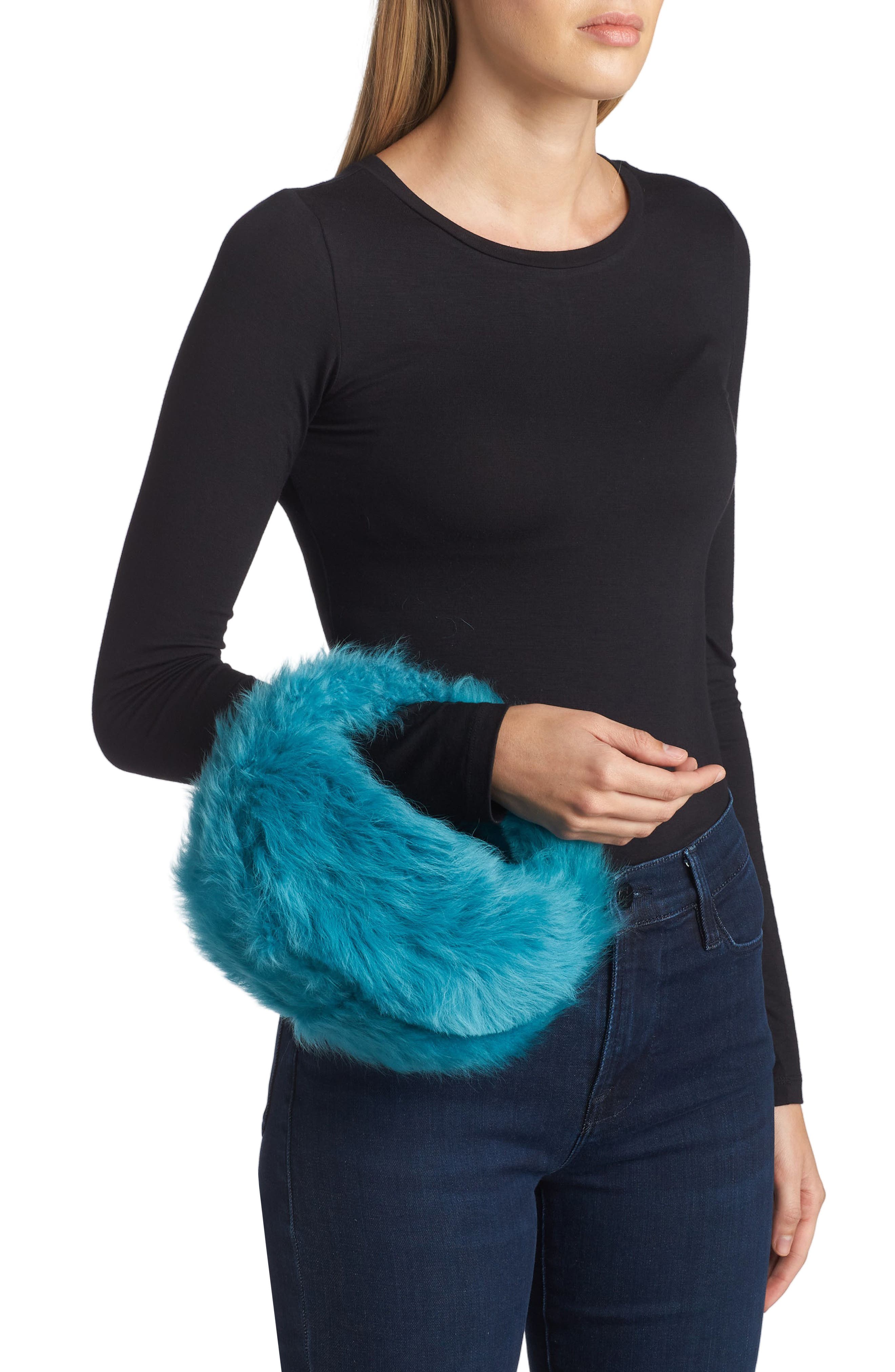 By Far Baby Cush Genuine Toscana Shearling Top Handle Bag, Alternate, color, 