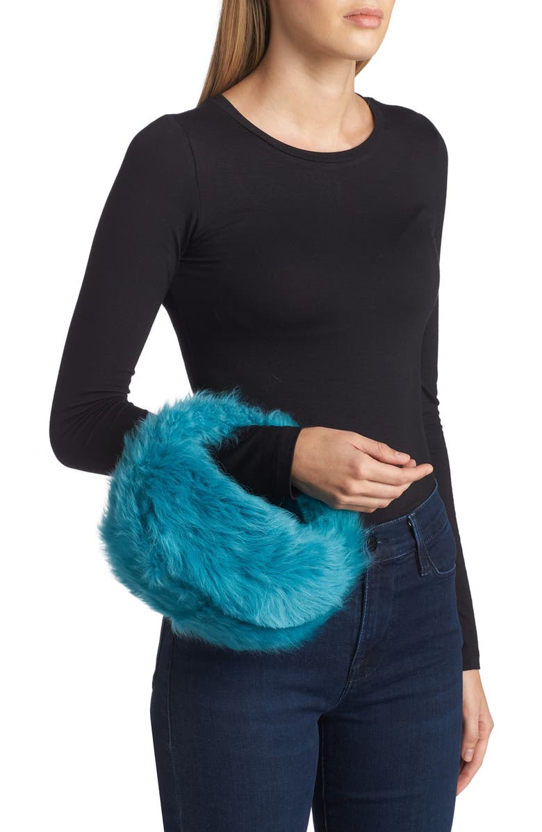 By Far Baby Cush Genuine Toscana Shearling Top Handle Bag, Alternate, color,