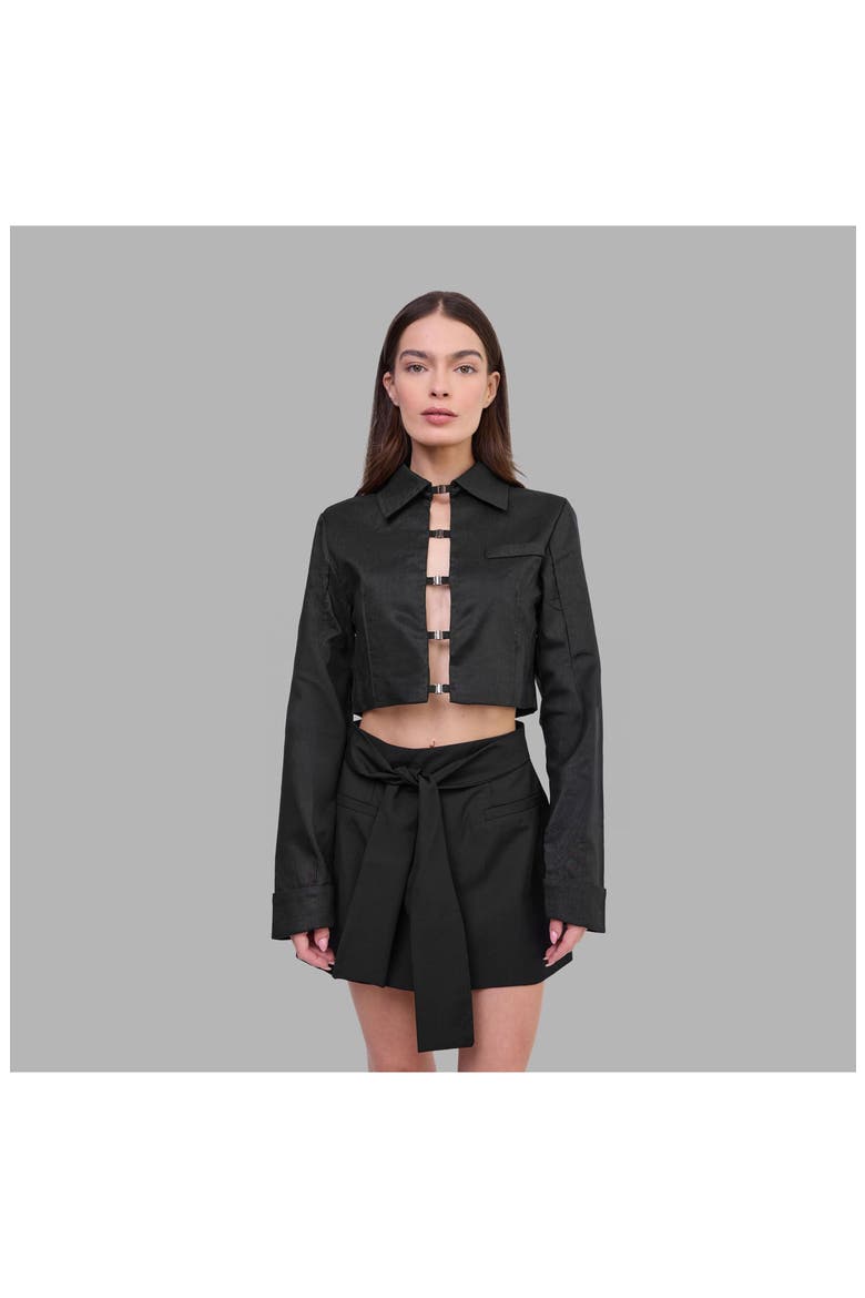 Blvck Signature Tie-Front Skirt, Alternate, color, Black