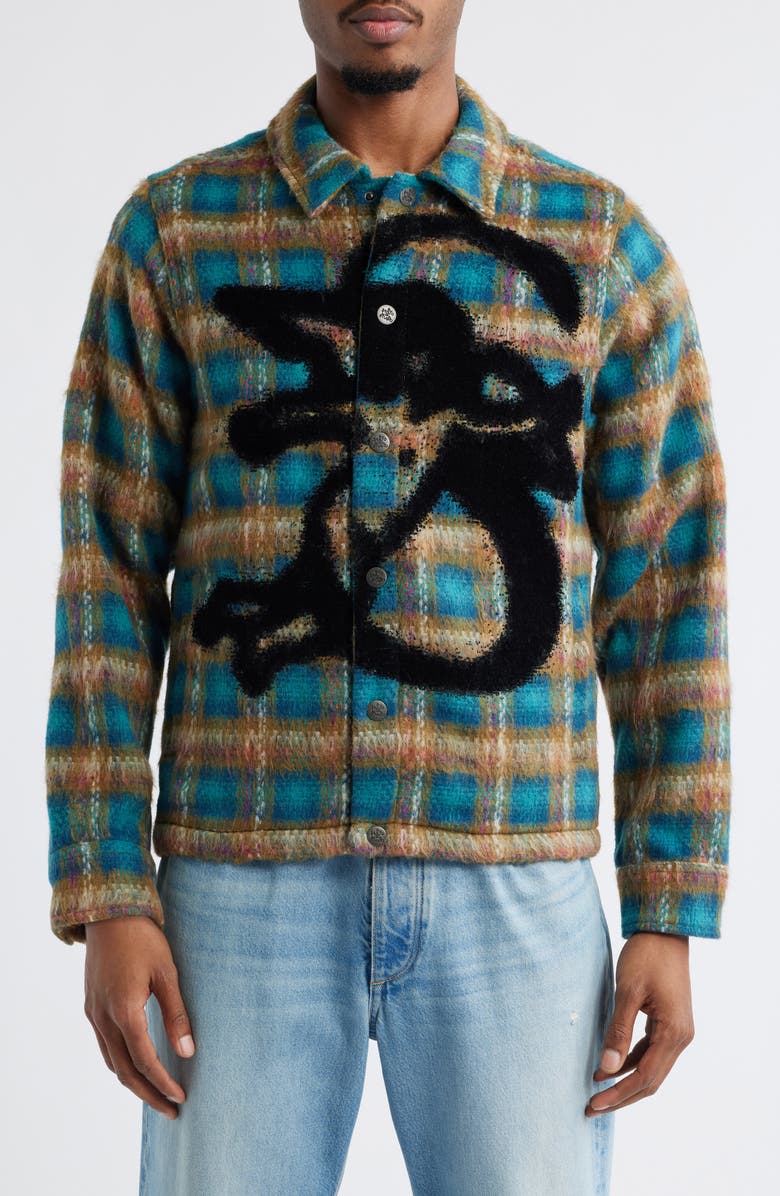 SANTO STUDIO Angel Plaid Flannel Snap-Up Shirt Jacket, Alternate, color, 