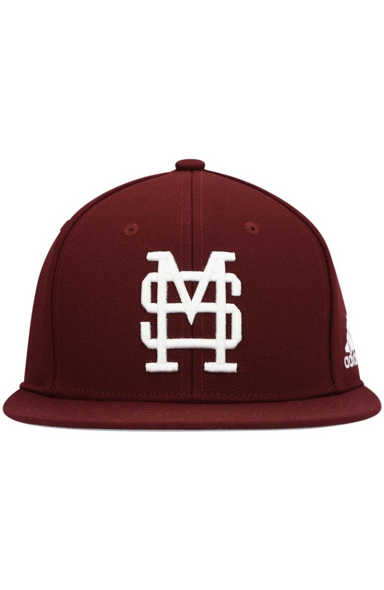 adidas Men's adidas Maroon Mississippi State Bulldogs On-Field Baseball Fitted Hat, Alternate, color, 