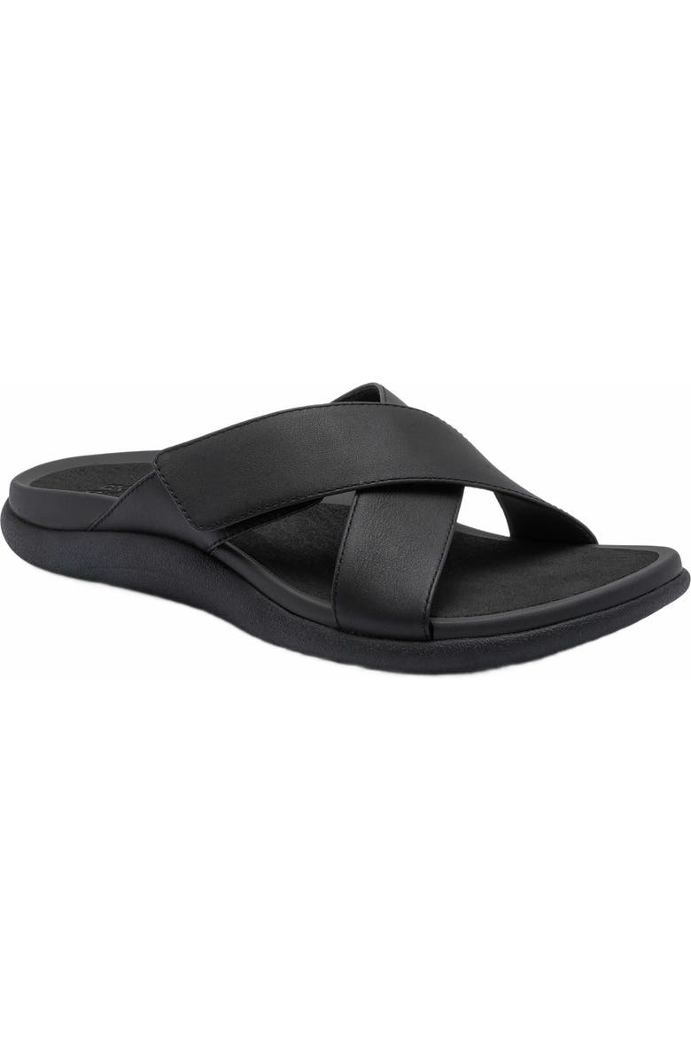 ABEO Laguna Slide, Main, color, Black Leather - Regular