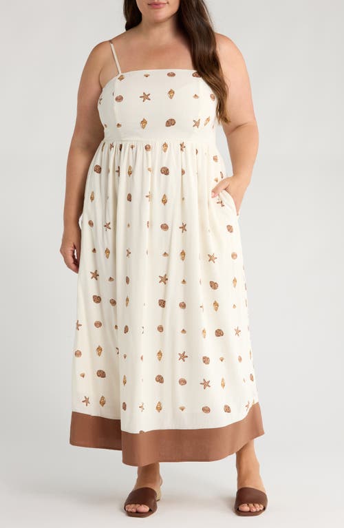 Sugarlips Cerise Shells Fit & Flare Sundress In White