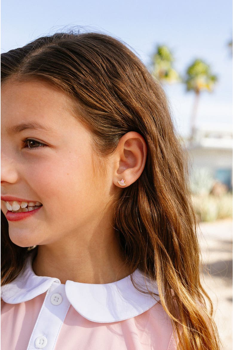 Ballet Tutu Stud Earrings, Alternate, color, Pink