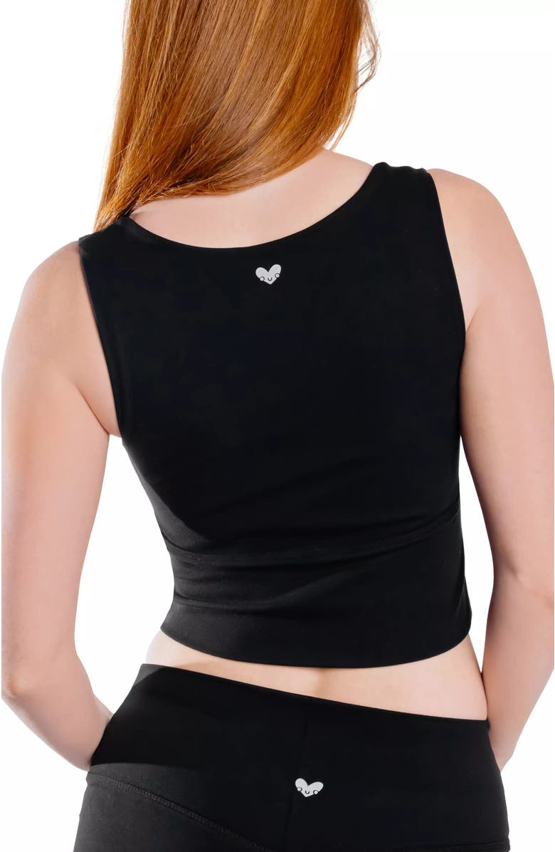 Cheeky Cherry Ruched Sports Bra, Alternate, color, Onyx