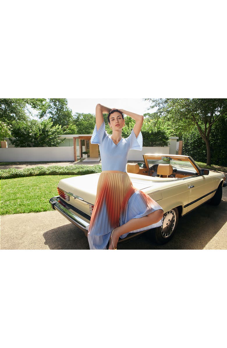 Misook Heritage Flutter Sleeve Rib Top, Alternate, color, 