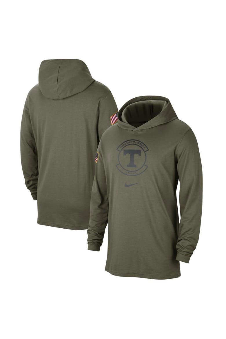 Men's Nike  Olive Tennessee Volunteers Military Pack Long Sleeve Hoodie T-Shirt, Alternate, color, Olive