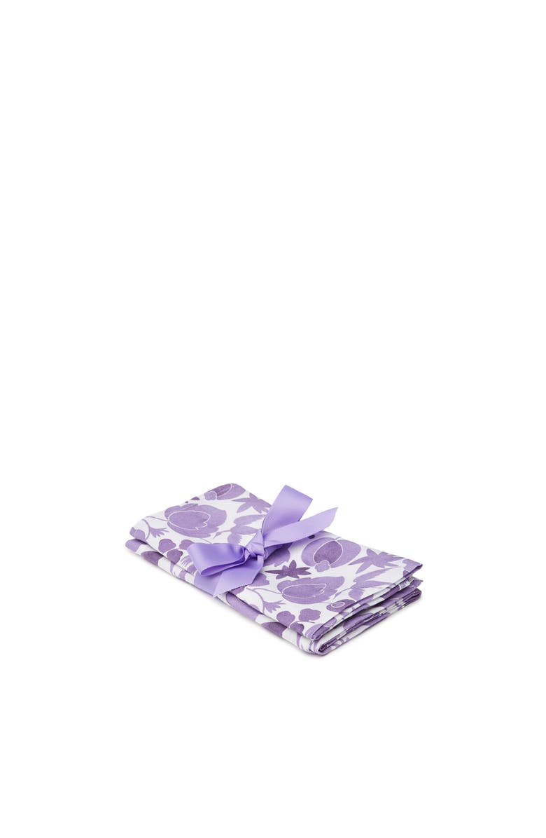 La DoubleJ Large Napkins Set Of 2 (45X45) Wildbird Viola Small Purple, Main, color, Wildbird Viola Small Purple