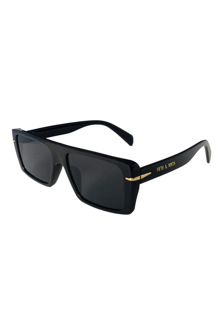 Atlas 54mm Polarized Rectangular Sunglasses, Alternate, color, BLACK/ BLACK