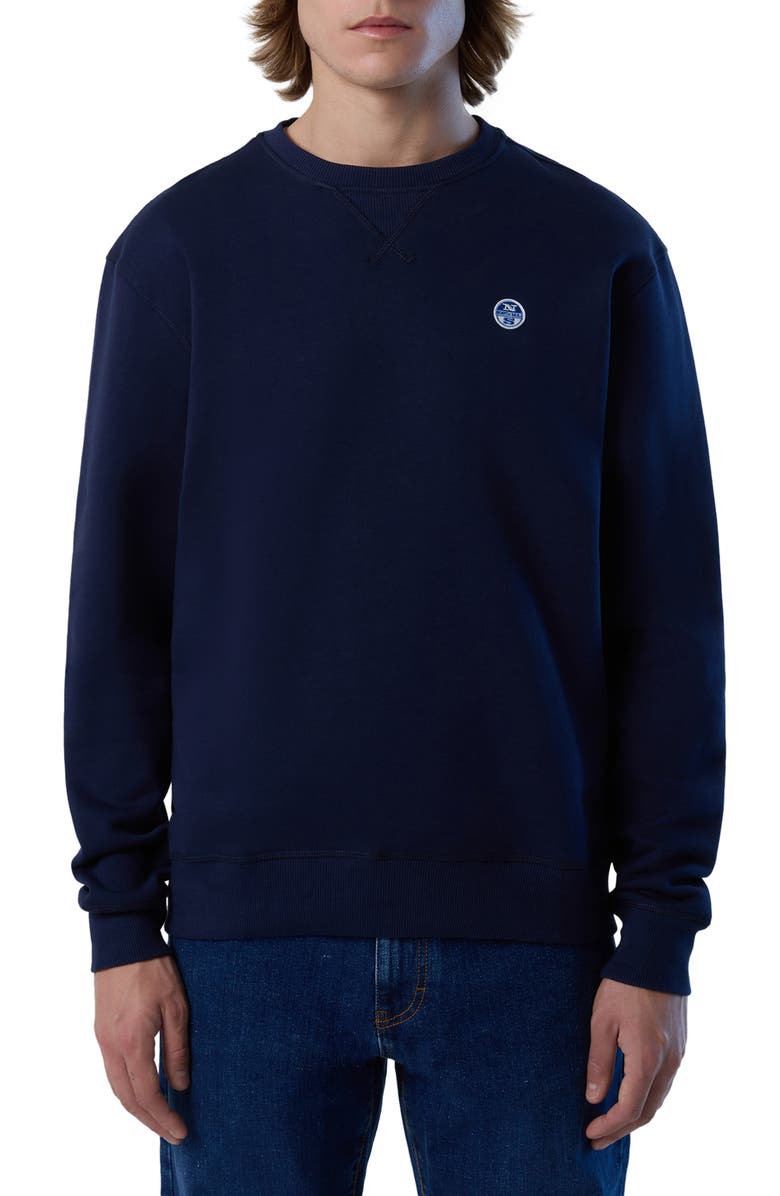 NORTH SAILS Logo Embroidered Cotton Sweatshirt, Main, color, 