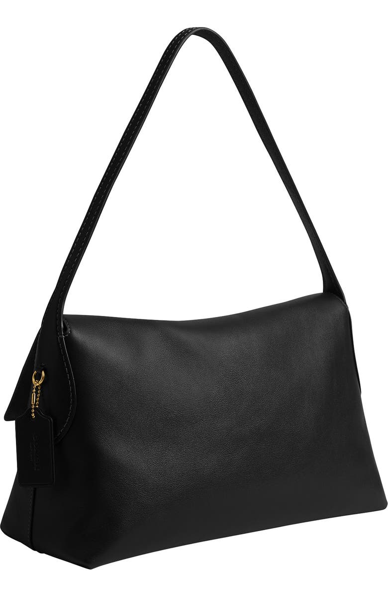 COACH Chelsea 36 Natural Grain Leather Shoulder Bag, Alternate, color, B4/Black