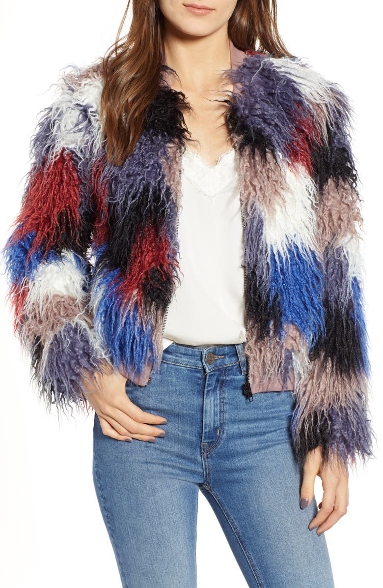ASTR the Label Shaggy Faux Fur Jacket, Main, color, 