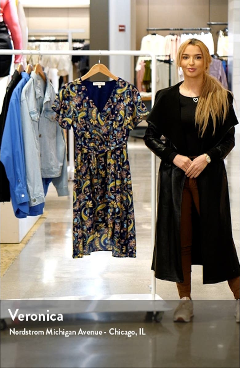 Paisley Tie Waist A-Line Dress, sales video thumbnail