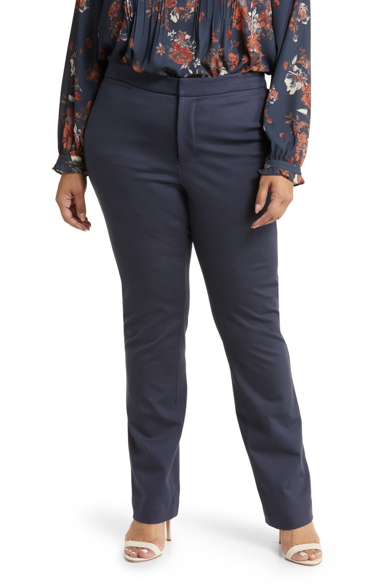 NYDJ Stretch Knit Straight Leg Pants, Main, color,