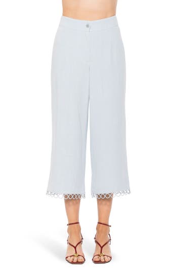 Alexia Admor Lucy Wide Leg Ankle Crop Pants In Light Blue