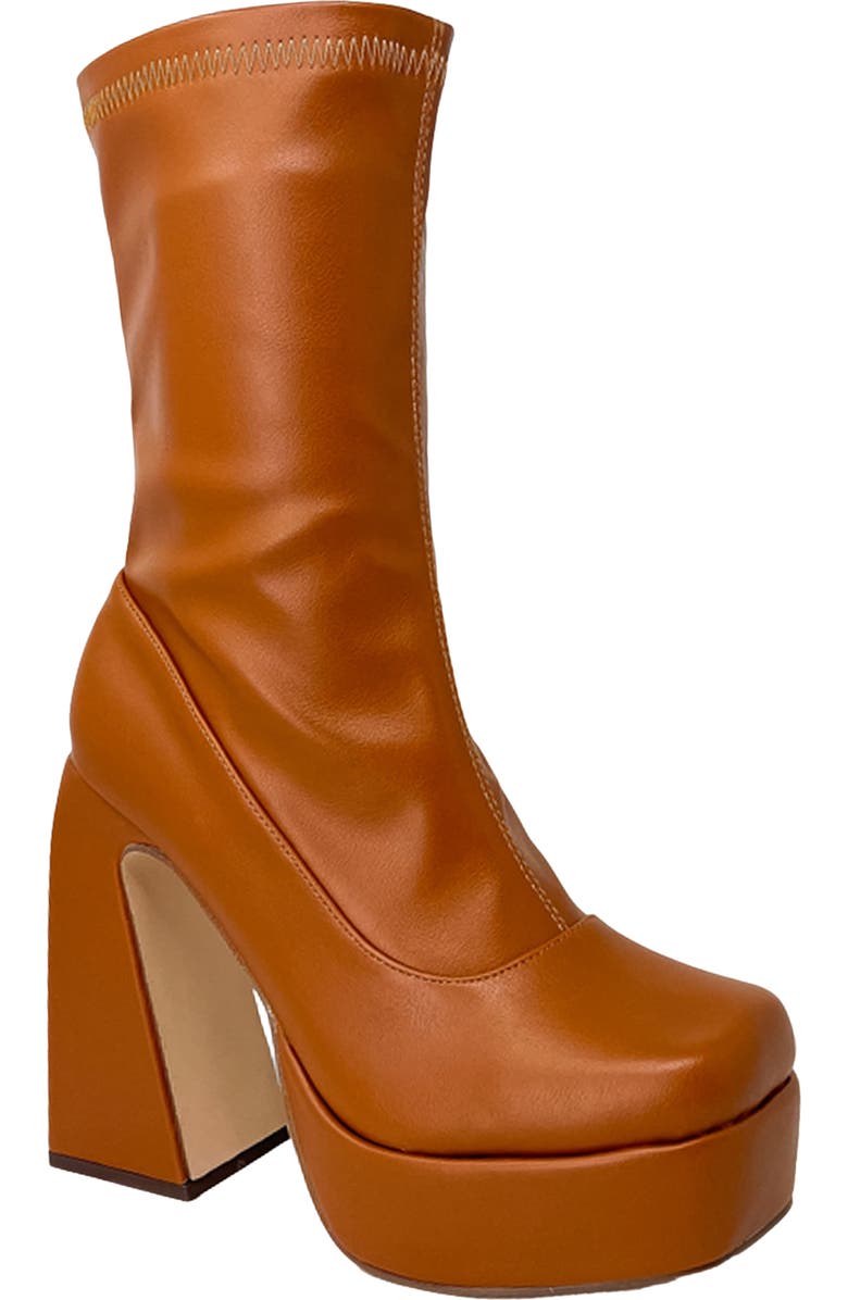 CHASE AND CHLOE Rayla Platform Boot, Main, color, Tan Pu