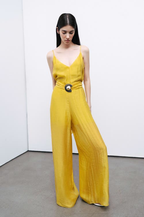 Shop Nocturne Metal Accessory Overalls In Yellow