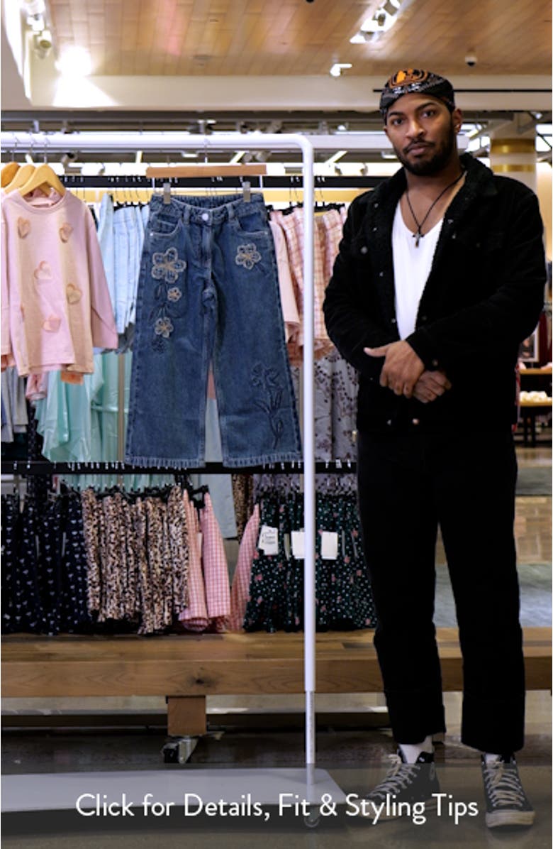 Kids' Floral Appliqué Jeans, sales video thumbnail