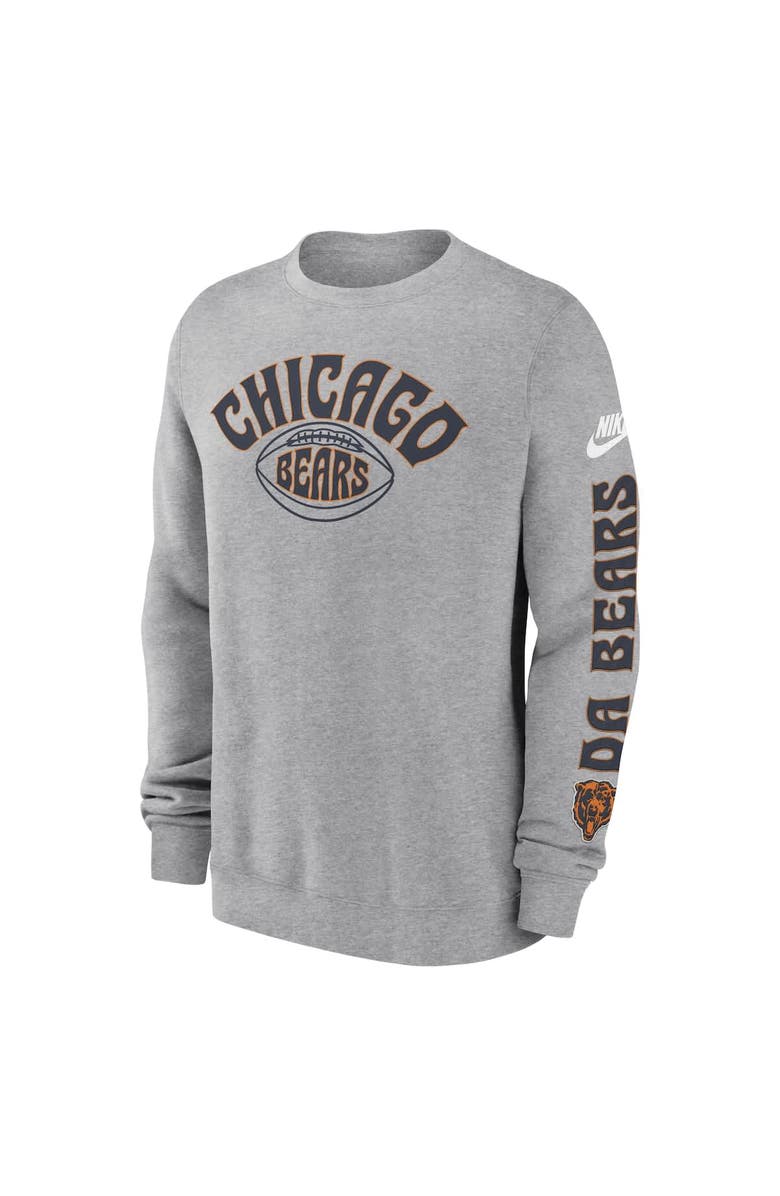 Nike Men's Chicago Bears  Nike Charcoal Rewind Club Pullover Sweatshirt, Alternate, color, 