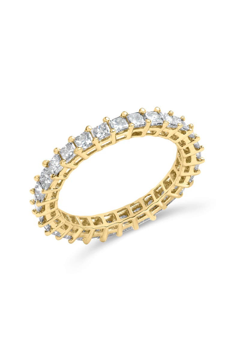 14K Yellow Gold 2.00 Ct Shared Prong Set Princess Cut Diamond Eternity Band Ring, Main, color, Yellow