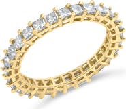 Haus of Brilliance 14K Yellow Gold 2.00 Ct Shared Prong Set Princess Cut Diamond Eternity Band Ring