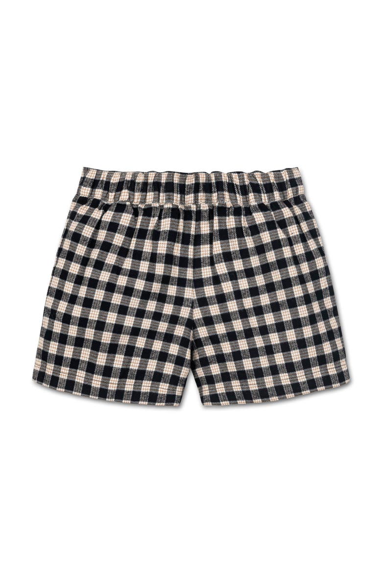 Baby Girls' Organic Pleated Flannel Short, Infant, Alternate, color, Black and Ivory Check