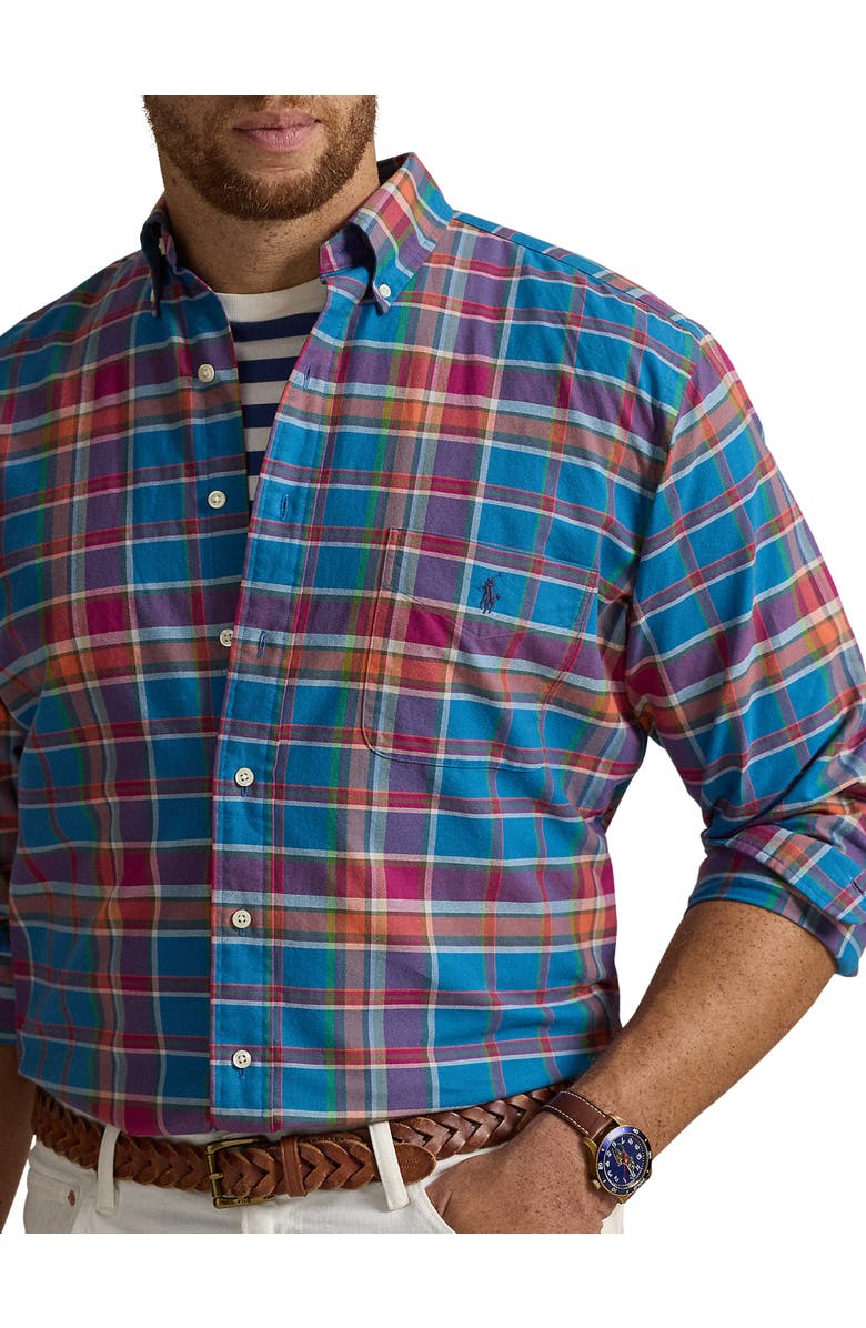 Polo Ralph Lauren Big & Tall Oxford Sport Shirt, Alternate, color, Blue Berry Multi