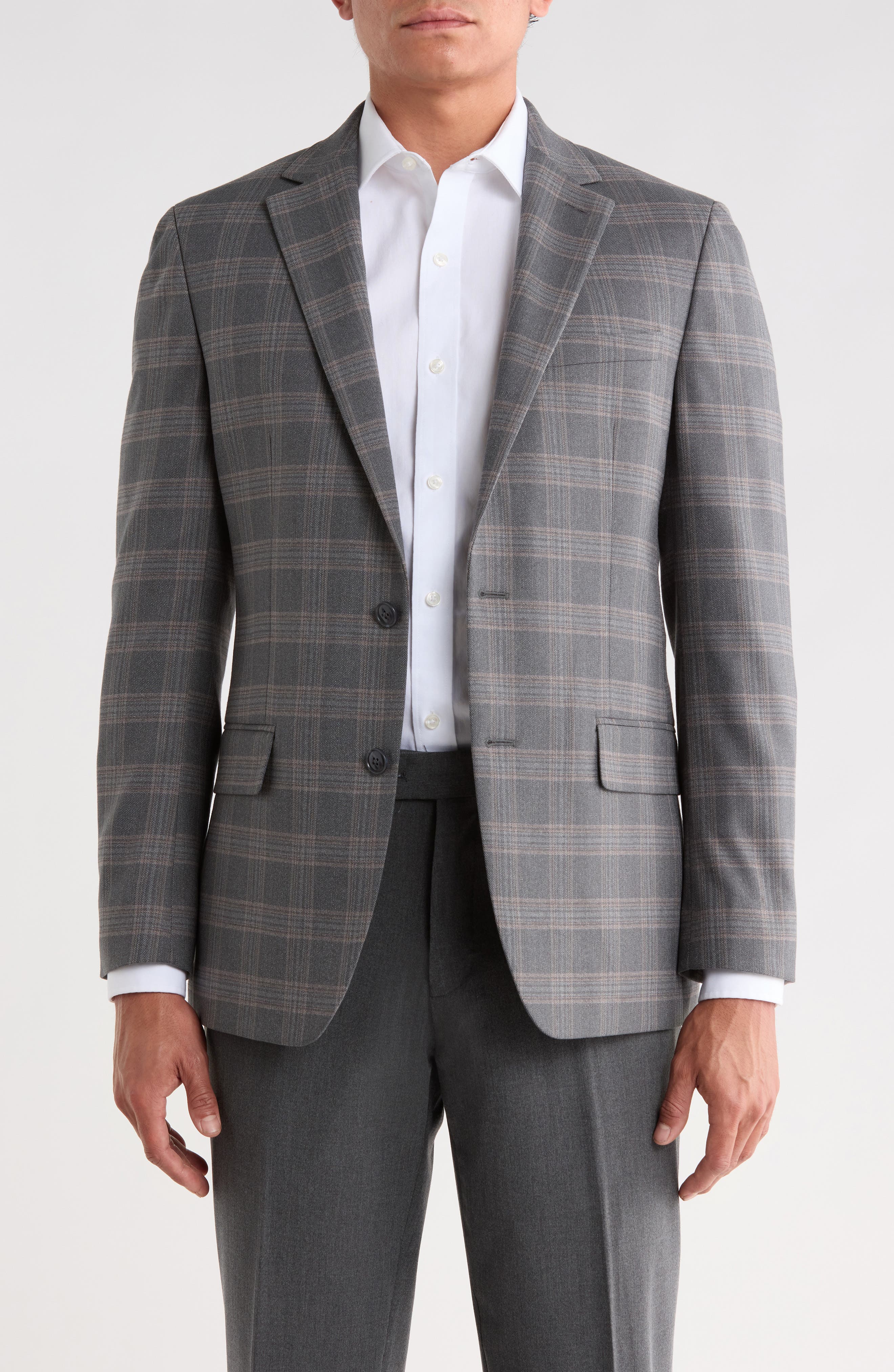 Plaid Two Button Sport Coat