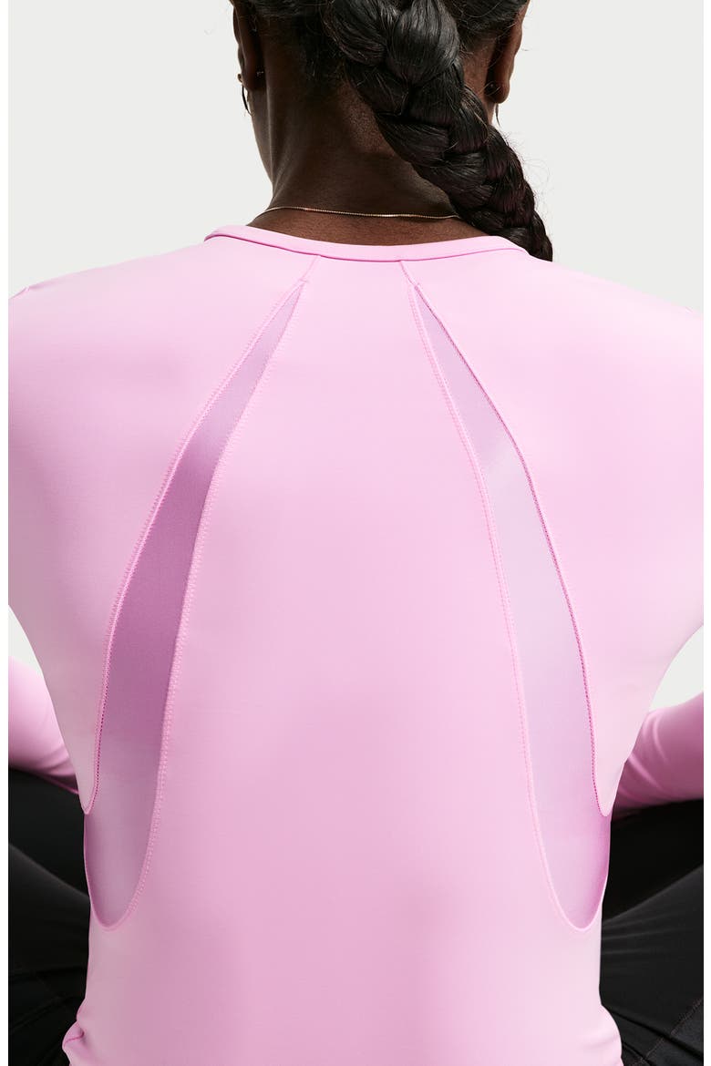 Pro Sculpt Dri-FIT Long Sleeve Top, Alternate, color, PINK RISE/ BLACK